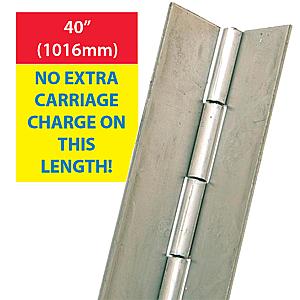 40” (1016mm) Piano Hinge Mild Steel Self Colour & Stainless Steel