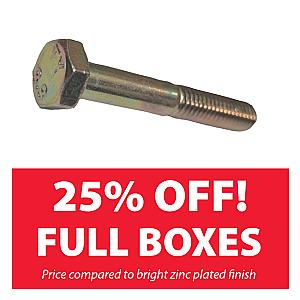 Hexagon Head High Tensile Bolts DIN 931, Grade 8.8, Zinc Yellow