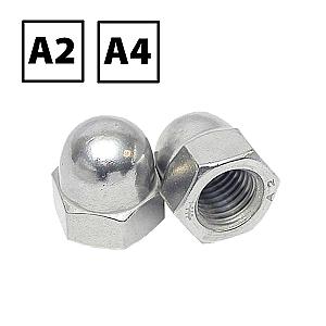 Stainless Steel Dome Nuts A2 (304) & A4 (316) DIN 1587
