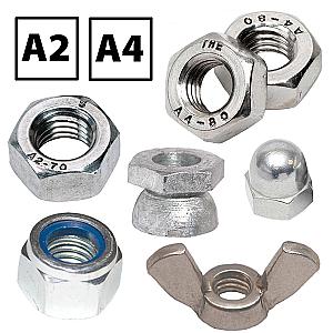 Stainless Steel Nuts A2 & A4. All types