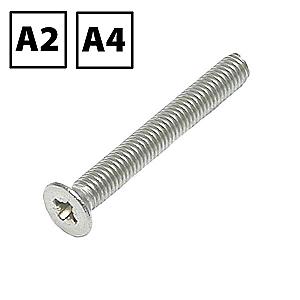 Machine Screws Countersunk Pozi Stainless Steel A2 & A4