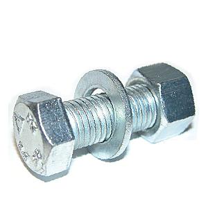 Bright Zinc Plated Assembled Bolts - Hexagon Head Set, Nut & Washer. CE Approved BS/EN15048