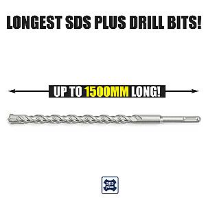 Up to 1500mm (1.5 Metres) Long SDS Plus Masonry Drill bits