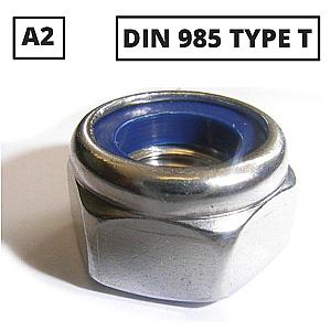 Stainless Steel A2 Nyloc nuts (Nylon Insert Nuts) Type T DIN 985