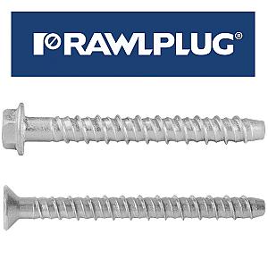 Rawlplug R-LX Concrete Screw Anchor Bolt Zinc Flake Coated
