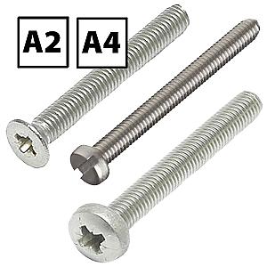 Stainless Steel Machine Screws Pan, Countersunk & Slot Cheese Head