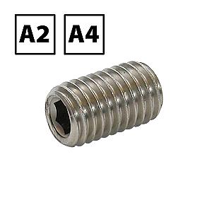 Stainless Steel Socket Set Cup Point Screw / Grub Screws A2 & A4 DIN 916
