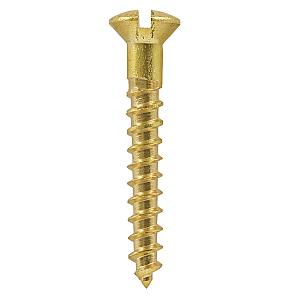 Raised Countersunk Head Slot Brass Wood Screws