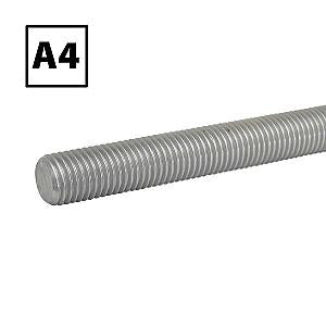 A4 (316) Stainless Steel Studding (Threaded Rod) 1M & 3M