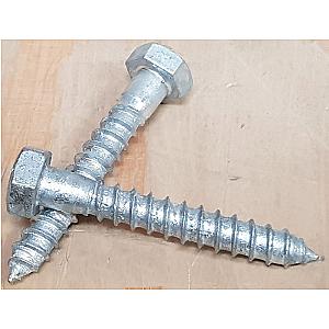Mild Steel Hexagon Head Coach Screw Galvanised DIN 571