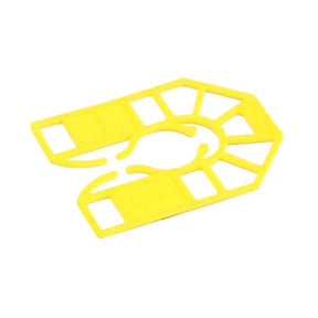 45mm x 45mm x 1mm Thick Plastic Packing Shims pack of 200 (Yellow), Centre slot suits M12 bolts