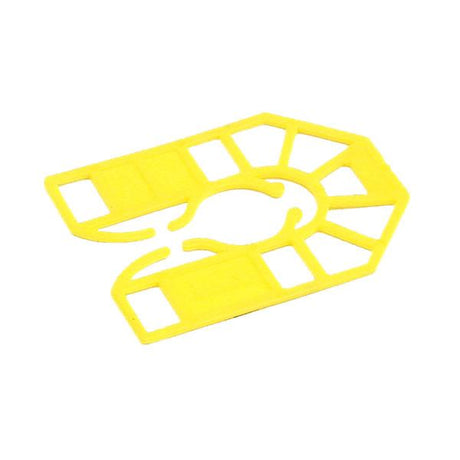 45mm x 45mm x 1mm Thick Plastic Packing Shims pack of 200 (Yellow), Centre slot suits M12 bolts