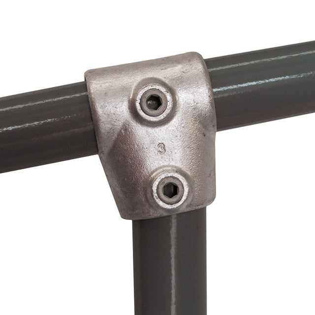 Slope Short Tee C51 Size 7 (G32) Handrail Fitting, Galvanised 153-C42 (Kee Klamp Compatible 86-7)
