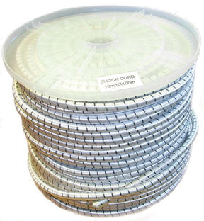 10mm White & Black Elastic Bungee Shock Cord, Sold in multiples of 1