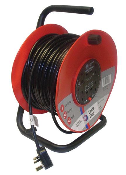 Cable Drum 240V 13A x 50M 3 x Sockets
