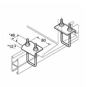 SC855 P2786 Beam Clamp, Unistrut compatible, galvanised (Not sold in pairs)