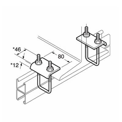 SC855 P2786 Beam Clamp, Unistrut compatible, galvanised (Not sold in pairs)