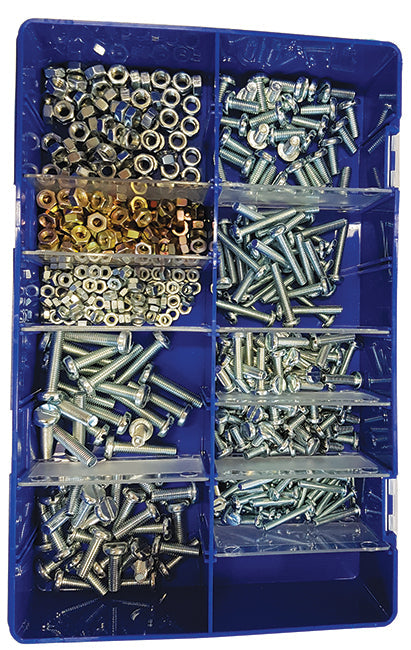 600pce M3-M5 Slotted Pan Machine Screw & Nuts Kit. Zinc. Kitmaster KM105122