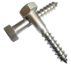 M8 x 60 Stainless Steel Hexagon Head Coach Screw A2 DIN 571