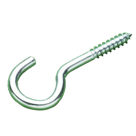 No.6 (3.7mm) x  55mm M Screw Hook, Mild Steel Zinc Plated
