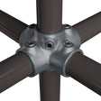4 Way Cross + Central Tube C24 Size 7 (G32) Handrail Fitting, Galvanised 158-C42 (Kee Klamp Compatible 40-7)