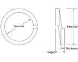 M2 Square Section Spring Washer, Stainless Steel A2 (304), DIN 7980