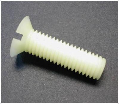 M3 x 16 Countersunk Slotted Nylon Screw Grade 66 Natural DIN 963