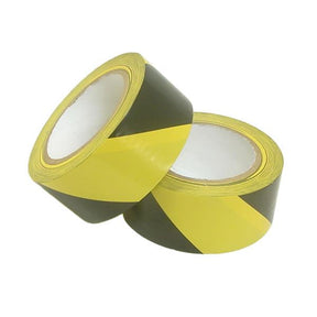 50mm x 33 Metre Black and Yellow Self Adhesive Hazard Tape