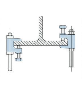 Lindapter Flange Clamps, Mild Steel M10/FL2 Bright Zinc Plated FL2D for 10mm studding
