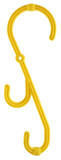 Multihook Cable Support, Yellow 250mm Long with 3 Hooks, 3 Screw Holes