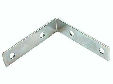 6" Bent 90deg Corner Brace, Bright Zinc Plated
