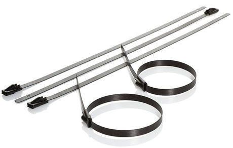 680 x 4.6 Black Coated Stainless Steel Cable Ties (Pack of 100)