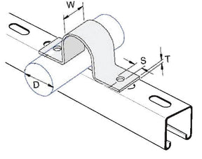 Galvanised Saddle Clamp For Size 6 (G25) Tube 33.70mm