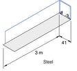 Metal / Steel SC953 / P1184-F  Channel Closure / Cover Strip 3 Metre