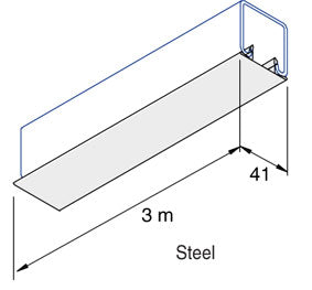 Metal / Steel SC953 / P1184-F  Channel Closure / Cover Strip 3 Metre