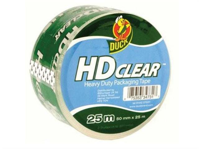 Duck 50mm x 25 Metre Heavy Duty Packaging Tape Clear