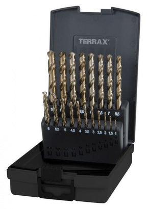 Terrax 19 Piece HSS-G Cobalt Co5 Drill Bit Set 1.0-10.0mm