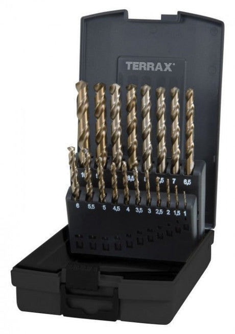 Terrax 19 Piece HSS-G Cobalt Co5 Drill Bit Set 1.0-10.0mm