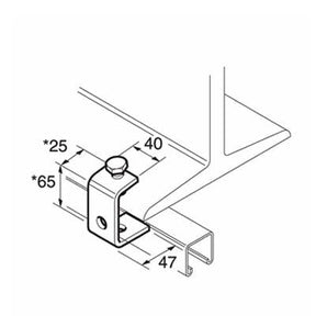 SC851 / P1271 Beam Clamps, Unistrut compatible, galvanised