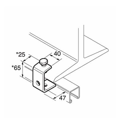 SC851 / P1271 Beam Clamps, Unistrut compatible, galvanised