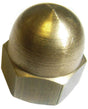 M6 Brass Self Colour Dome Nuts, DIN 1587
