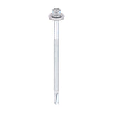 5.5 x 100mm (5/16" Hexagon Head) Self Drill Screws, Metal to Metal, Bright Zinc Plated For Steel 4-12.5mm Thickness with 16mm EPDM Washer ZH100W16B