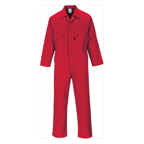 Medium Red Portwest Safety Zip Front Coverall C813RERM