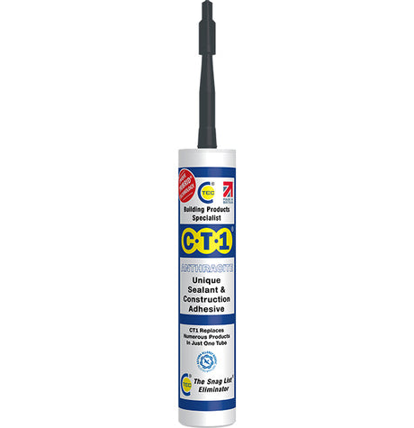 CT1 Anthracite All in One Multi-purpose Waterproof Sealant & Construction Adhesive, 290ml