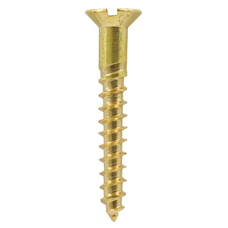 8 x 1" 3/4 Countersunk Head Slot Brass Wood Screw