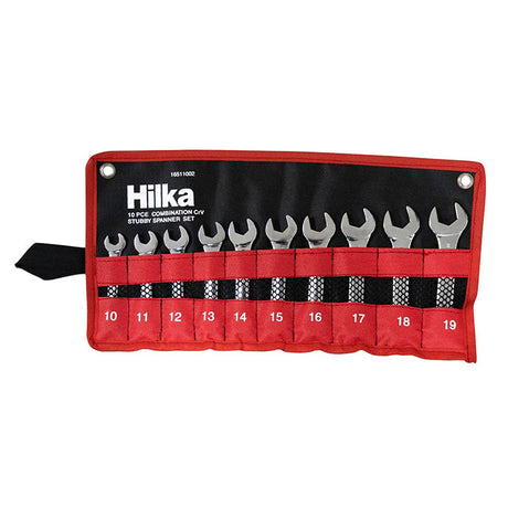 Hilka 10 Piece Combination Stubby Spanner Wallet Set 10-19mm 16511002