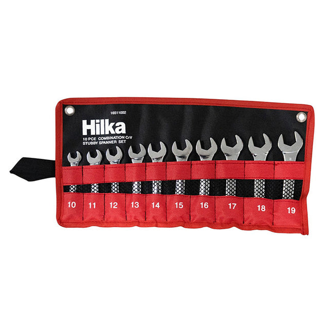 Hilka 10 Piece Combination Stubby Spanner Wallet Set 10-19mm 16511002