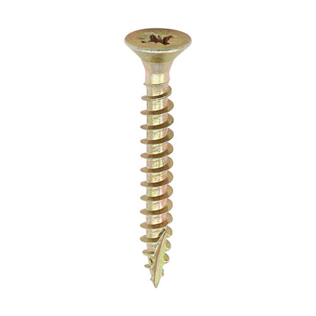 Timco 6.0 x 70mm (12 x 2" 3/4) Countersunk Pozi Pz3, Classic Woodscrew, Steel Zinc / Yellow Plated, 60070CLAF