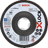 Bosch 125mm X-Lock Best for Metal 60 Grit Flap Disc, Angled Version, P/No. 2 608 619 202
