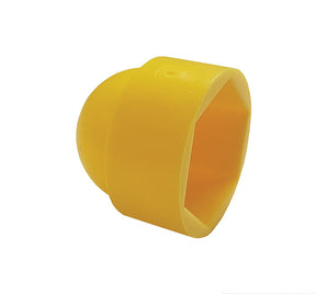 M8 (13mm) Nut Cover Cap, Yellow Plastic Polyethylene. Similar to Ral 1021